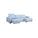 SOFA SECCIONAL RECLINABLE ELECTRICO EN  TELA AZUL