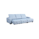 SOFA SECCIONAL RECLINABLE ELECTRICO EN  TELA AZUL