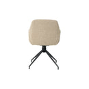 SILLA DE COMEDOR EN TELA BEIGE Y BASE NEGRA