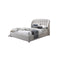 CAMA QUEEN EN TELA BEIGE