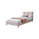 CAMA TWIN EN TELA ROSADA