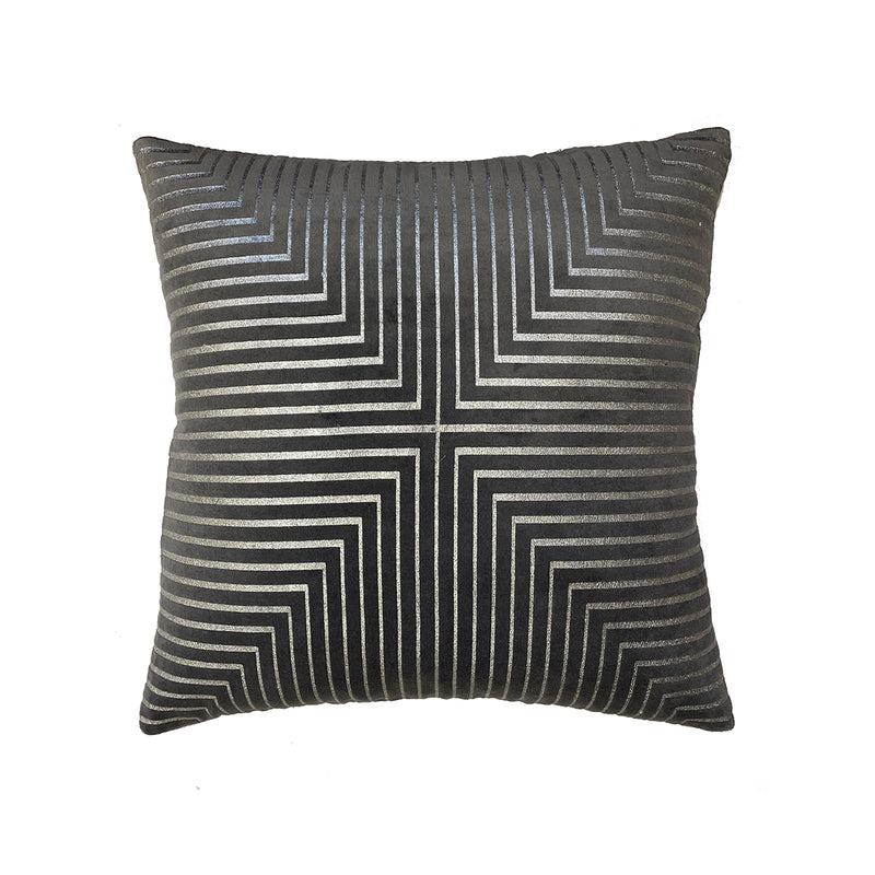 ***CUSHION WITH FILLER VACUUM FOIL PRINT ON COTTON VELVET  BACK PLAIN