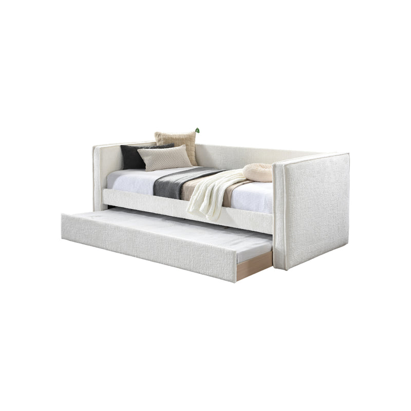 CAMA TWIN EN TELA BLANCA