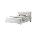 CAMA QUEEN EN TELA BLANCA