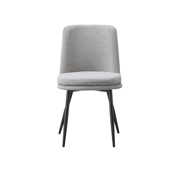 SILLA DE COMEDOR EN TELA GRIS Y PATAS MARRONES