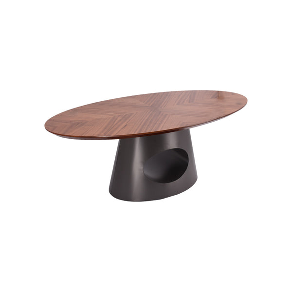 MESA DE COMEDOR TOPE MDF Y BASE NEGRA