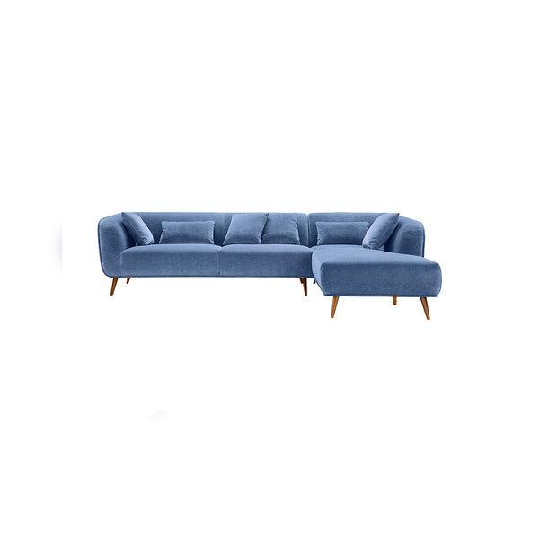 SOFA SECCIONAL ESTACIONARIO EN TELA COLOR AZUL 2PCS