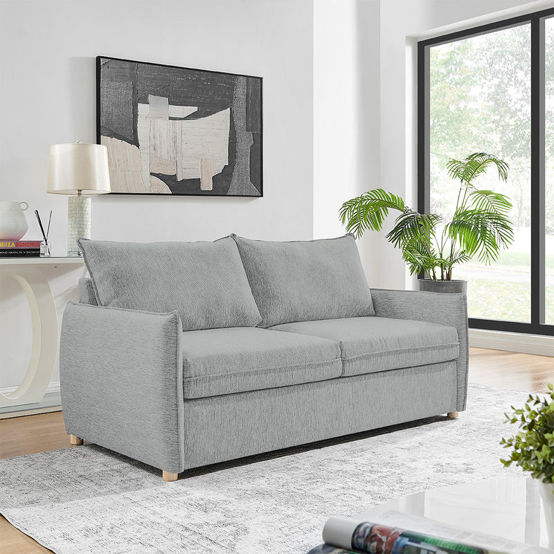 SOFA CAMA EN TELA GRIS