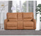 SOFA RECLINABLE DE DOS ASIENTOS ELECTRICO EN PIEL SINTETICA CAMEL