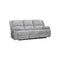 SOFA SECCIONAL RECLINABLE DE TRES ASIENTOS MANUAL EN TELA GRIS