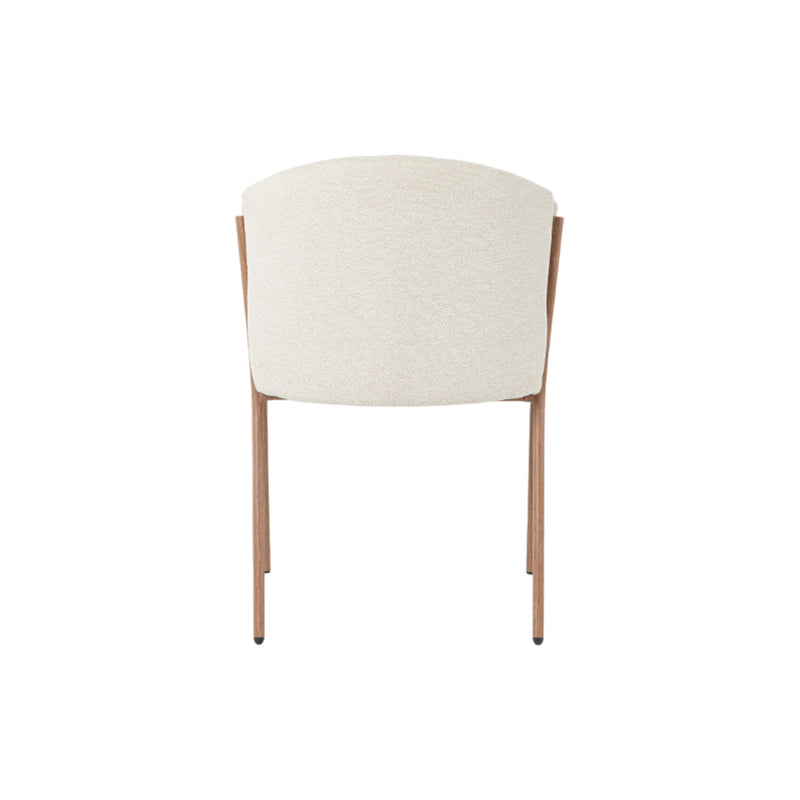 SILLA DE COMEDOR EN TELA CREMA Y PATAS MARRONES