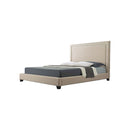 CAMA QUEEN EN TELA BEIGE