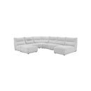 SOFA SECCIONAL ESTACIONARIO EN TELA MICROFIBRA GRIS 7PCS