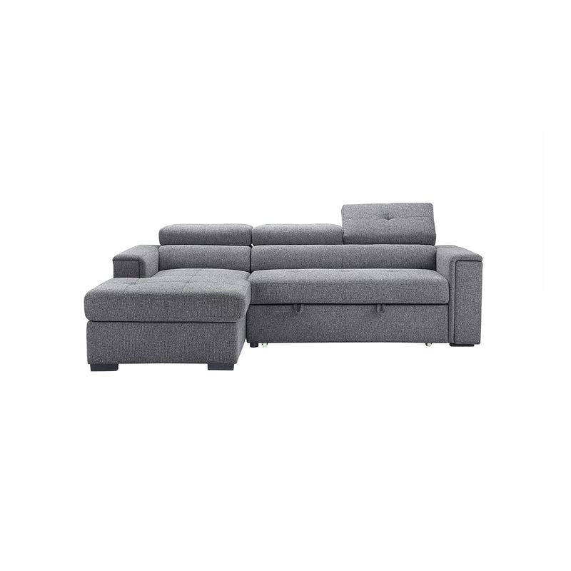 SOFA CAMA EN TELA COLOR GRIS