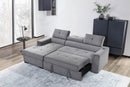 SOFA CAMA EN TELA COLOR GRIS