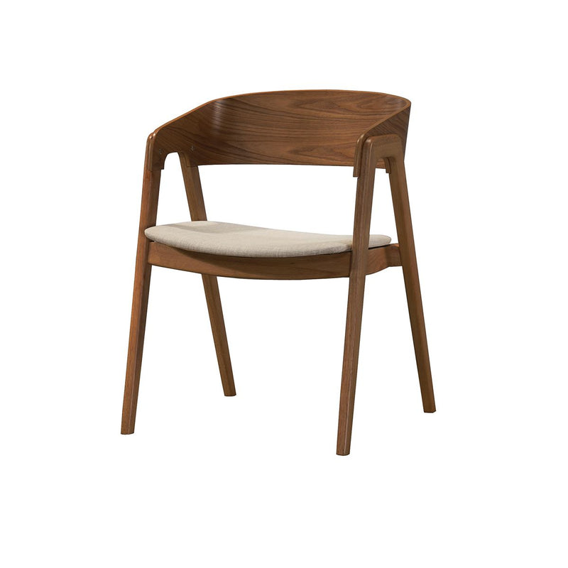 SILLA DE COMEDOR EN ACABADO DE MADERA CON ASIENTO EN TELA MARRON CLARO FG 22616-16